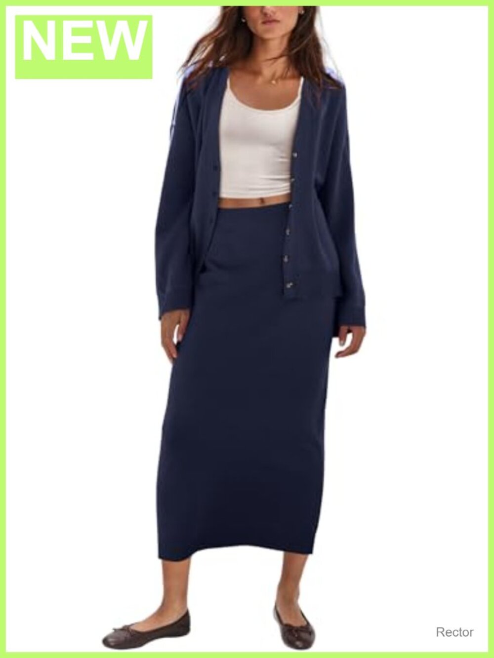 Knit Sweater and Maxi Skirt Set 2 Piece Cardigan Lounge Outfit